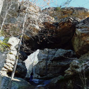 The Natural Bridge on Seven Hollows Trail at Petit Jean State Park