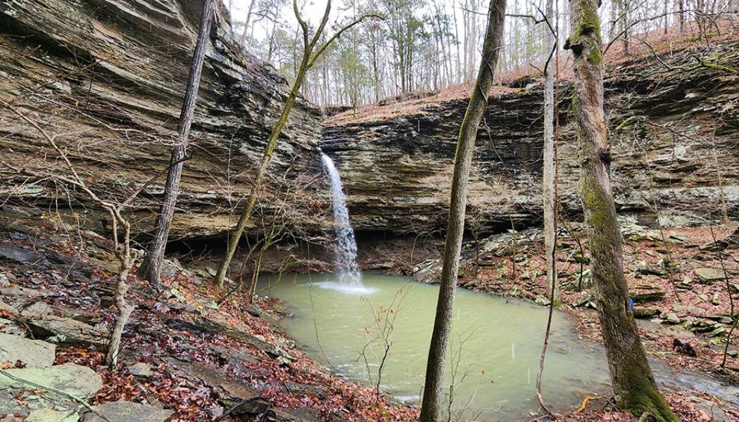 Hiking to Lizard Log Falls near Lost Corner, AR